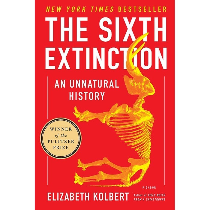 The cover of The Sixth Extinction by Elizabeth Kolbert.