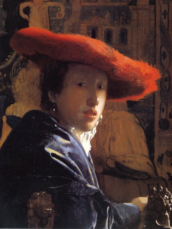 Girl with the red hat, oil on panel, 1665-1667.