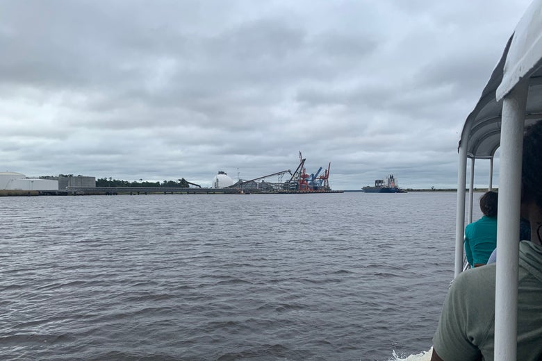 The Port of Wilmington, with Enviva's pellet shipping facility in the background.