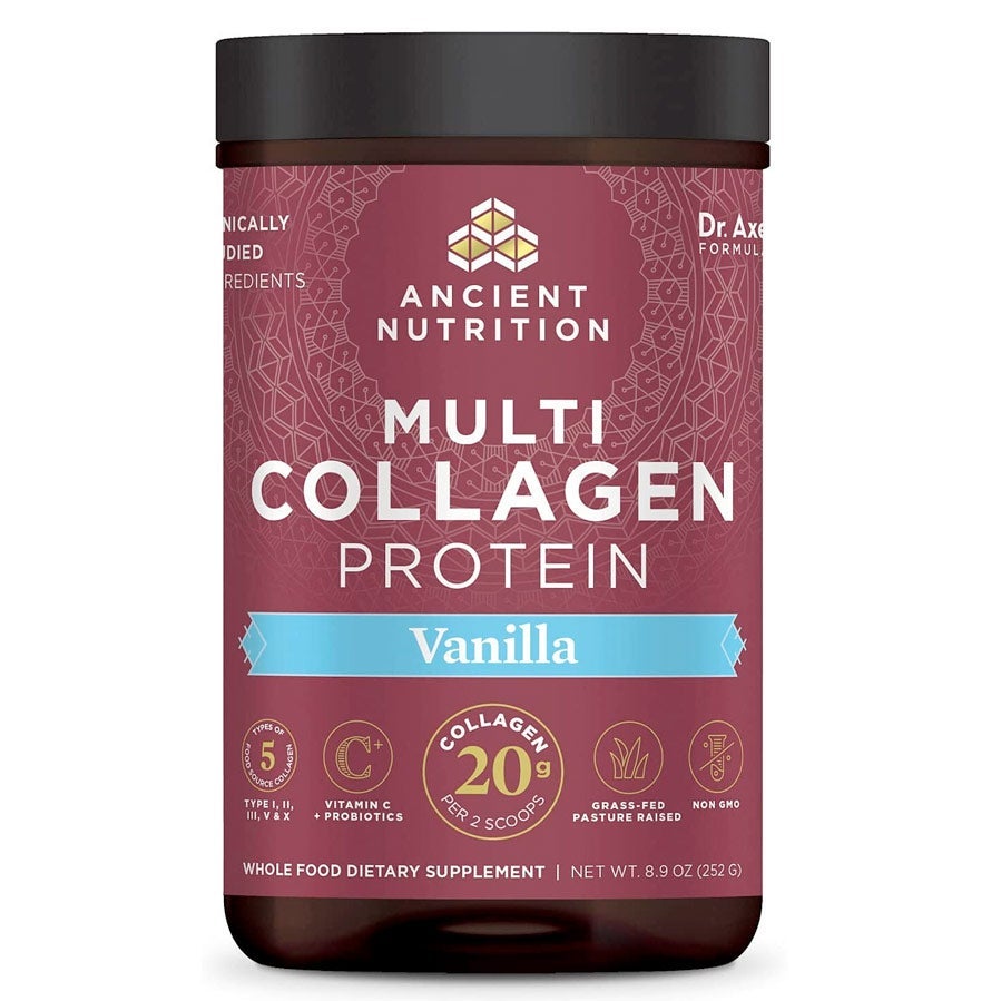 A jar of collagen protein.