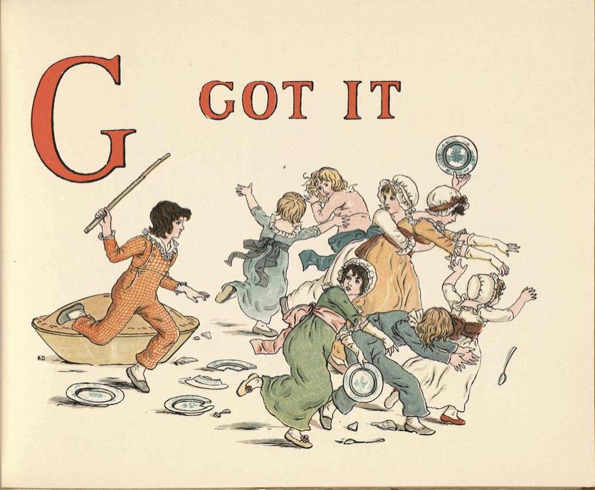 Kate Greenaway's Apple Pie ABC is utterly adorable.