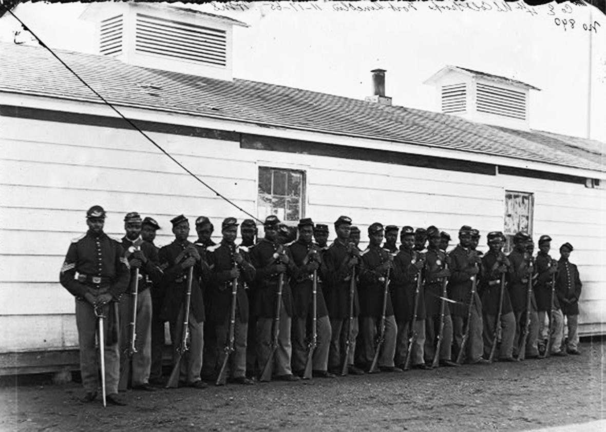 District of Columbia. Company E, 4th U.S. Colored Infantry, at Fort Lincoln [Between 1863 and 1866].