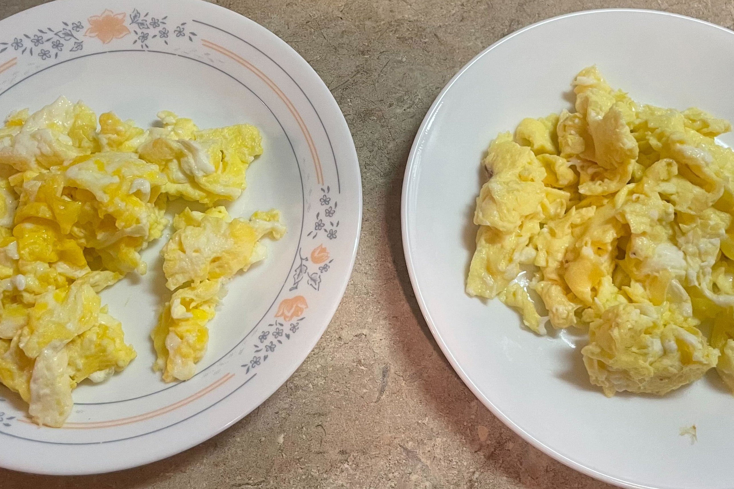 Two egg dishes side by side.