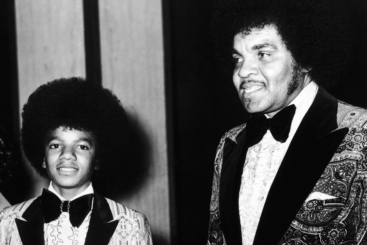 Michael Jackson and his father, Joe Jackson, at the Golden Globes.
