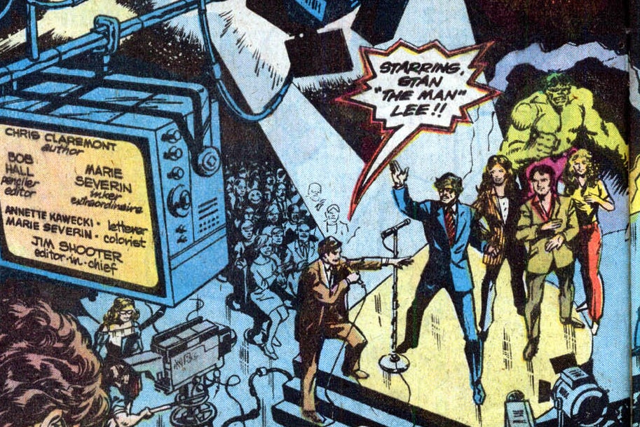 Detail of Stan Lee hosting SNL