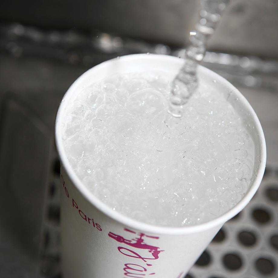 Sparkling water on tap.