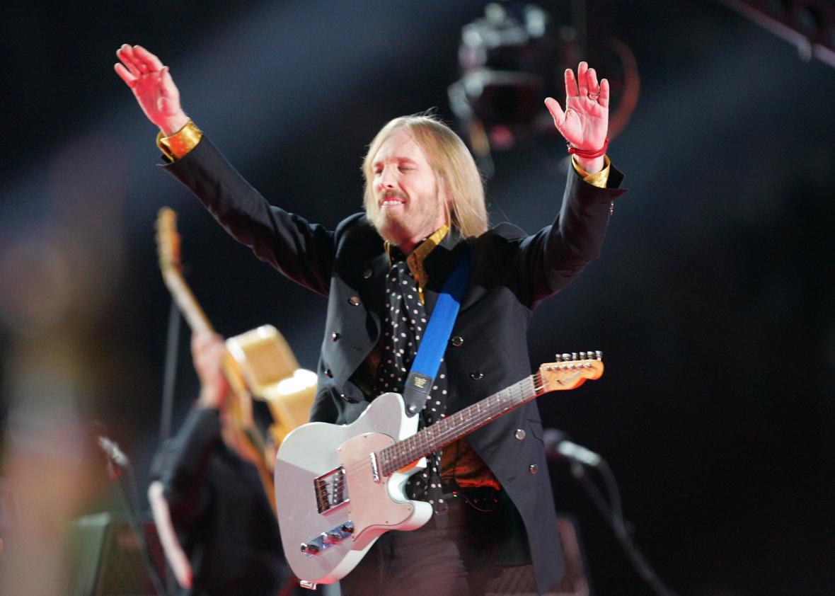 Tom Petty at the 2008 Super Bowl halftime show.