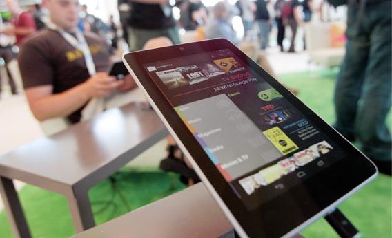 A Nexus 7 tablet is shown at the Google Developers Conference on June 27, 2012 in San Francisco, California.