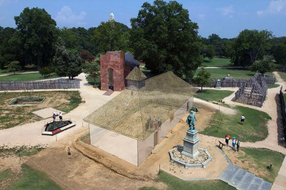 Digital reconstruction of the 1608 Church.