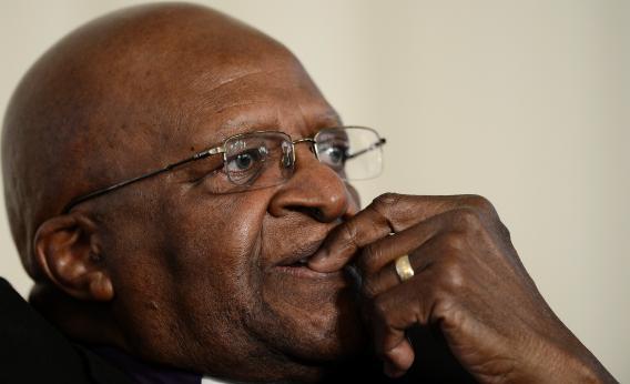 South Africa's Nobel Peace Laureate Archbishop Desmond Tutu takes part in a continental meeting seeking to end child marriages in sub-Saharan Africa on Nov. 6, 2012, in Johannesburg.
