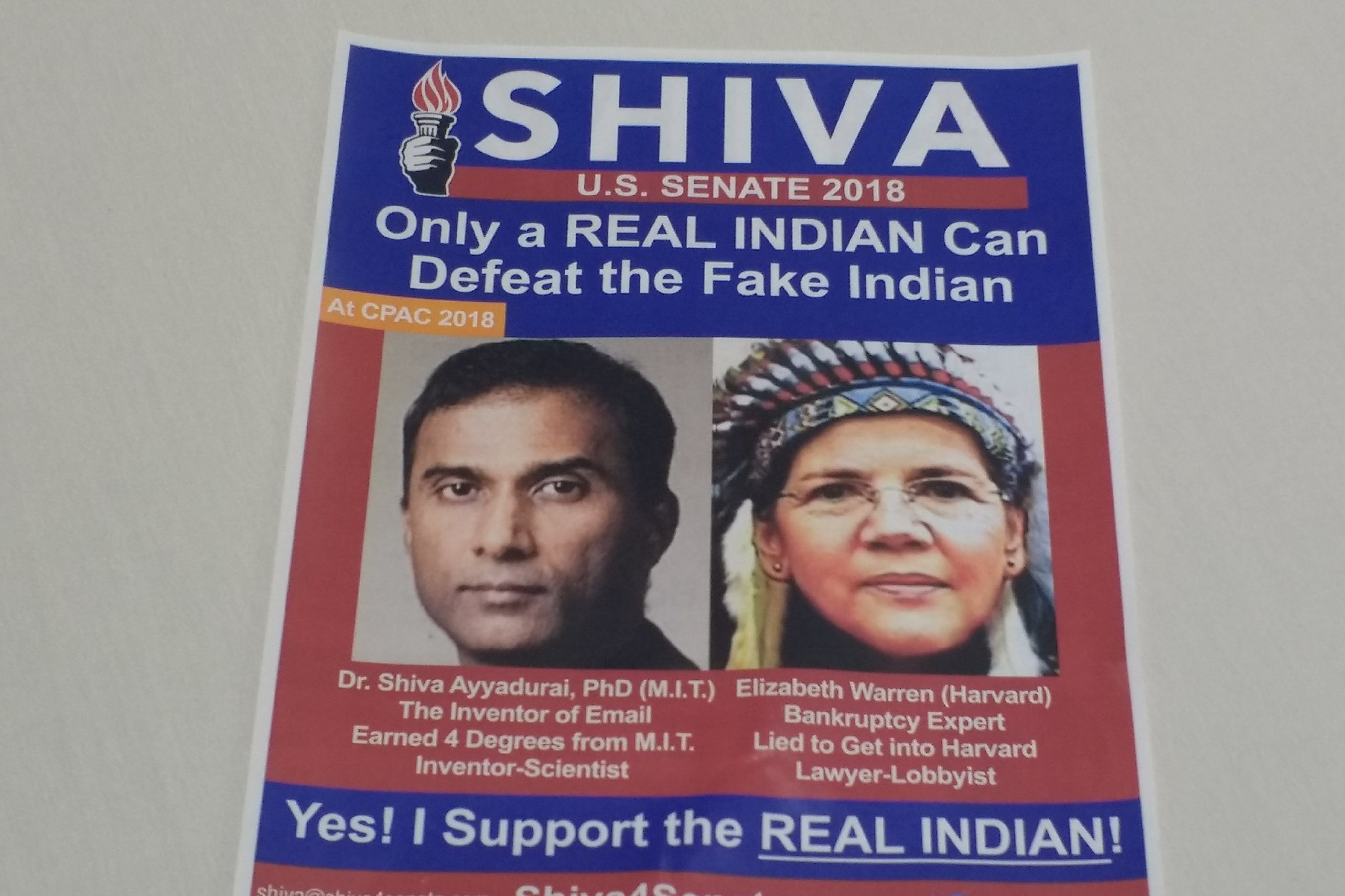 Shiva Ayyadurai is a former Republican independent running to unseat Elizabeth Warren in Massacussetts.