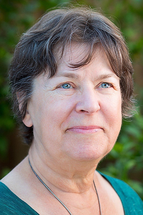 Headshot of Karen Joy Fowler smiling