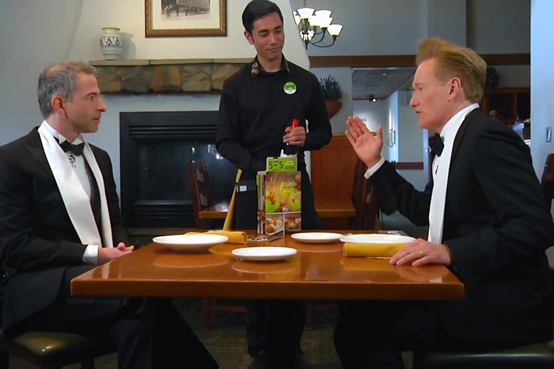Watch Conan O Brien And Jordan Schlansky Have A Horrifying Meal At