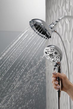 Delta 58480-PK In2ition H2Okinetic 5-Setting Two-in-One Handshower Showerhead.