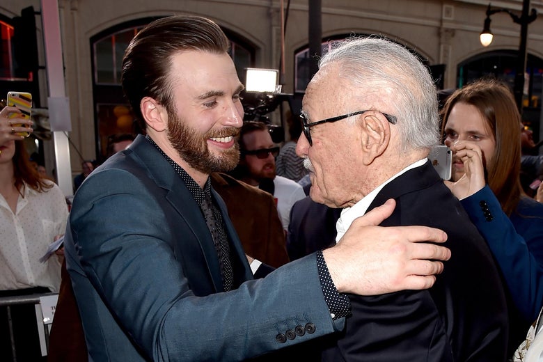 Resultado de imagem para stan lee and chris evans