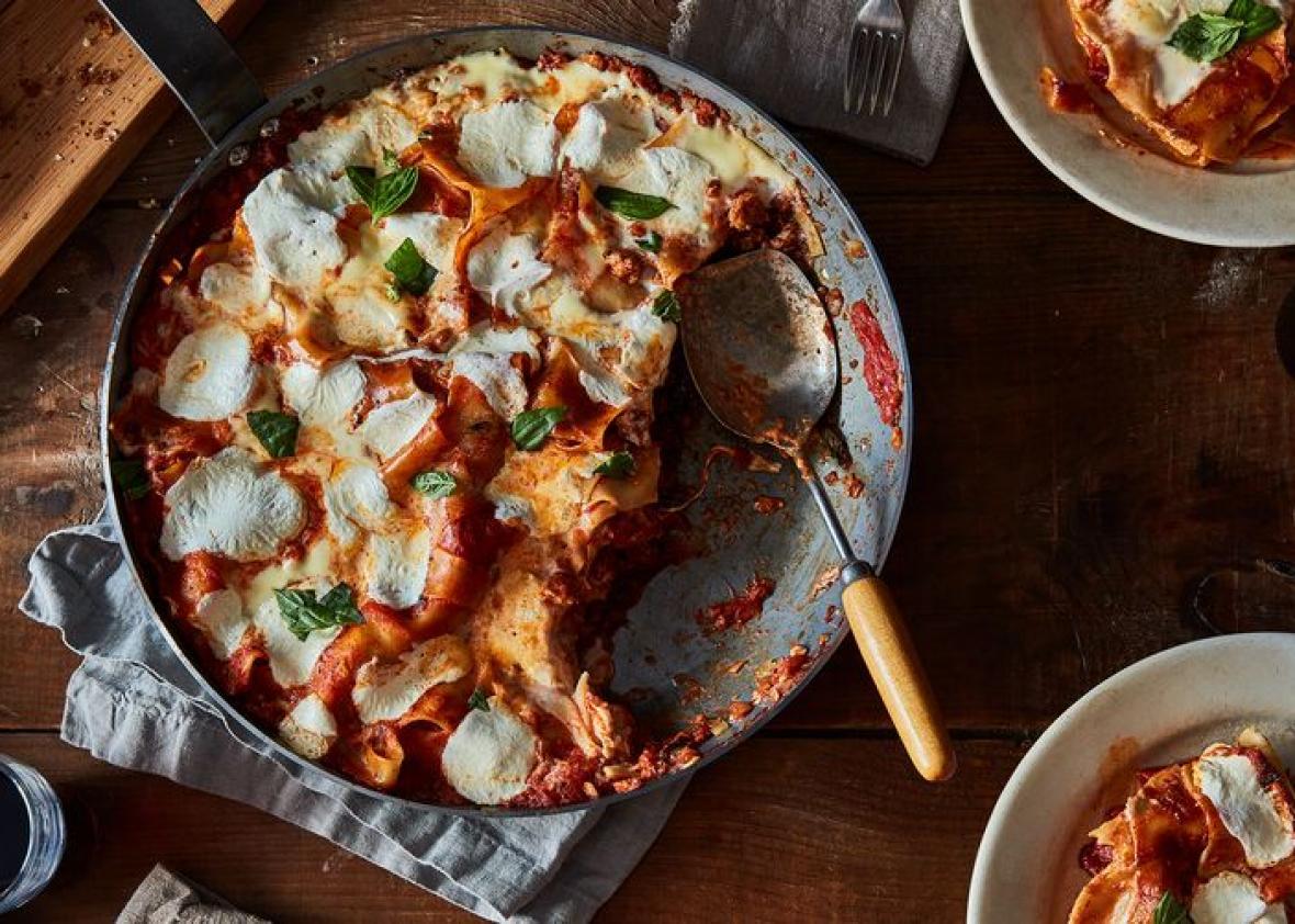 This genius lasagna recipe only takes one pan and 45 minutes.