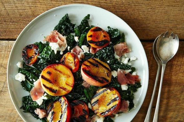 Grilled peach and apricot salad