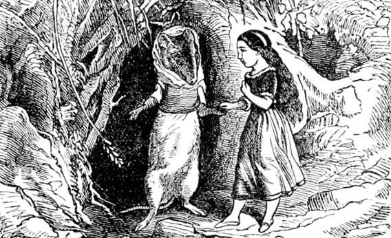 A 1914 illustration of 'Thumbelina' from an English translation of Hans Christian Anderson's tales.