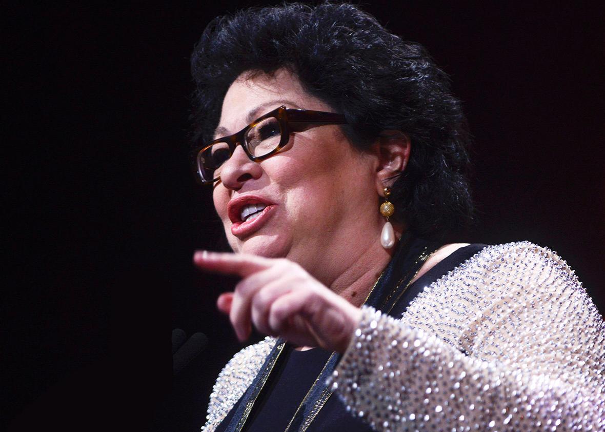 Supreme Court Justice Sonia Sotomayor receives the Leadership Award during the 29th Hispanic Heritage Awards at the Warner Theatre on September 22, 2016 in Washington, DC. 