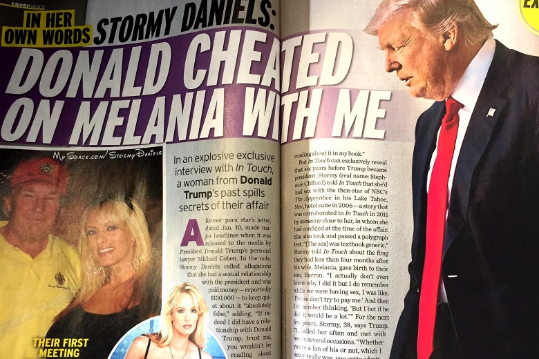 InTouch's article about Stormy Daniels.