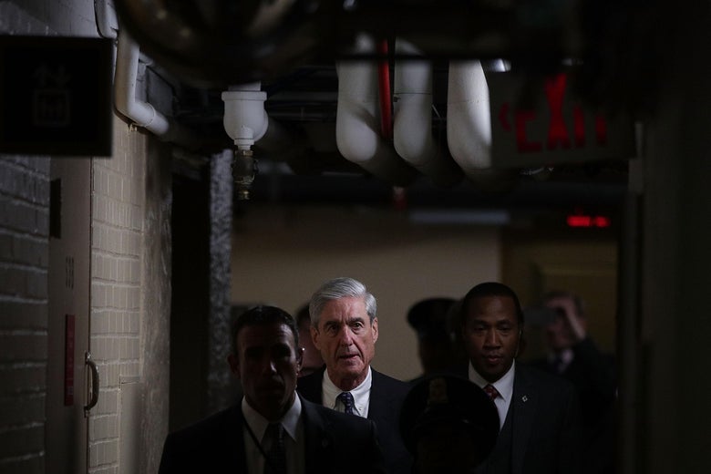 Special counsel Robert Mueller leaves after a closed meeting with members of the Senate Judiciary Committee June 21, 2017 at the Capitol in Washington, DC.