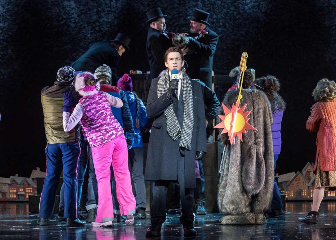 Andy Karl in Groundhog Day, the musical.