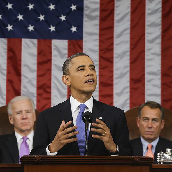 President Barack Obama delivering SOTU 2013