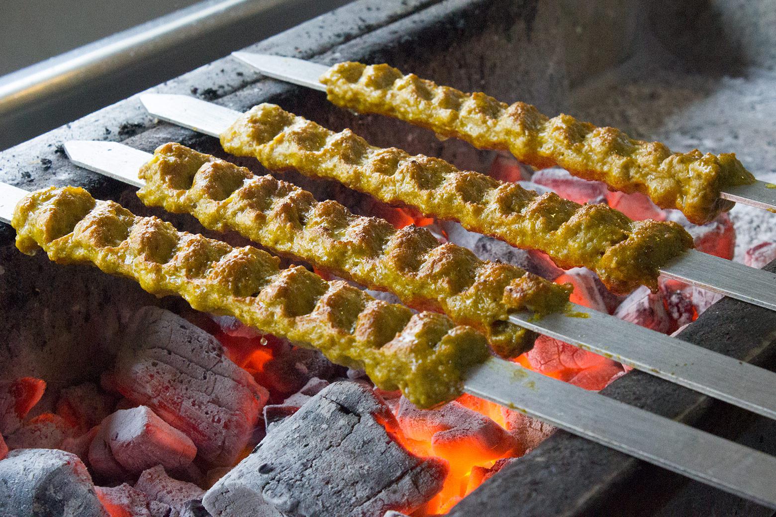 Kebabs on the grill.