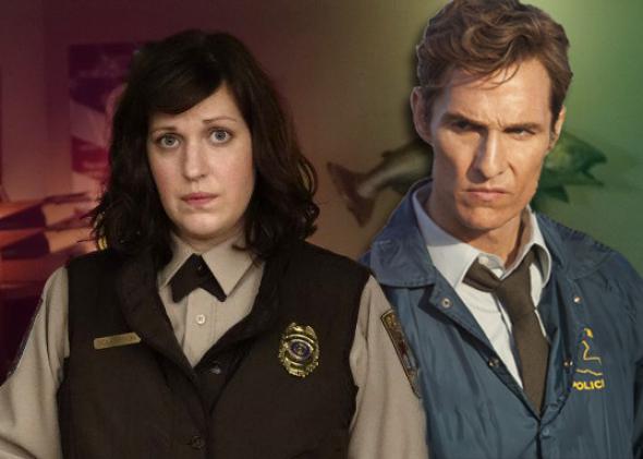 Allison Tolman in Fargo, left, and Matthew McConaughey in True Detective.