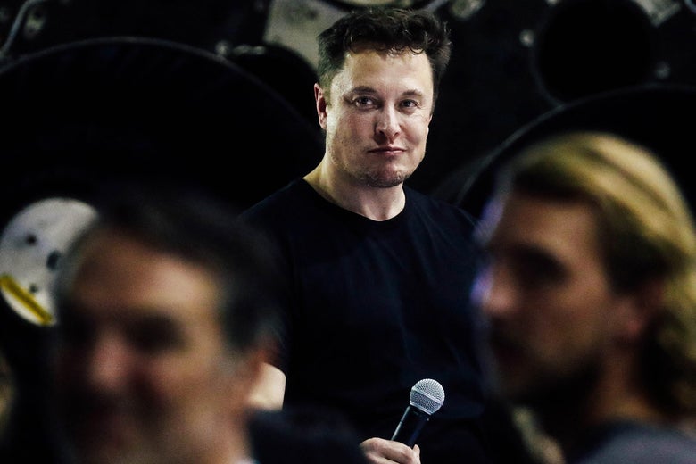 Elon Musk at a press conference.
