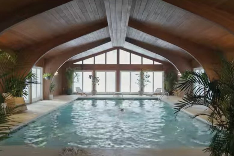 David Duchovny's beautiful indoor pool in The Chair.