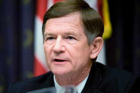 Committee ranking member Representative Lamar Smith (R-TX)speaks during a hearing of the House Judiciary Committee on Capitol Hill June 20, 2008 in Washington, DC.