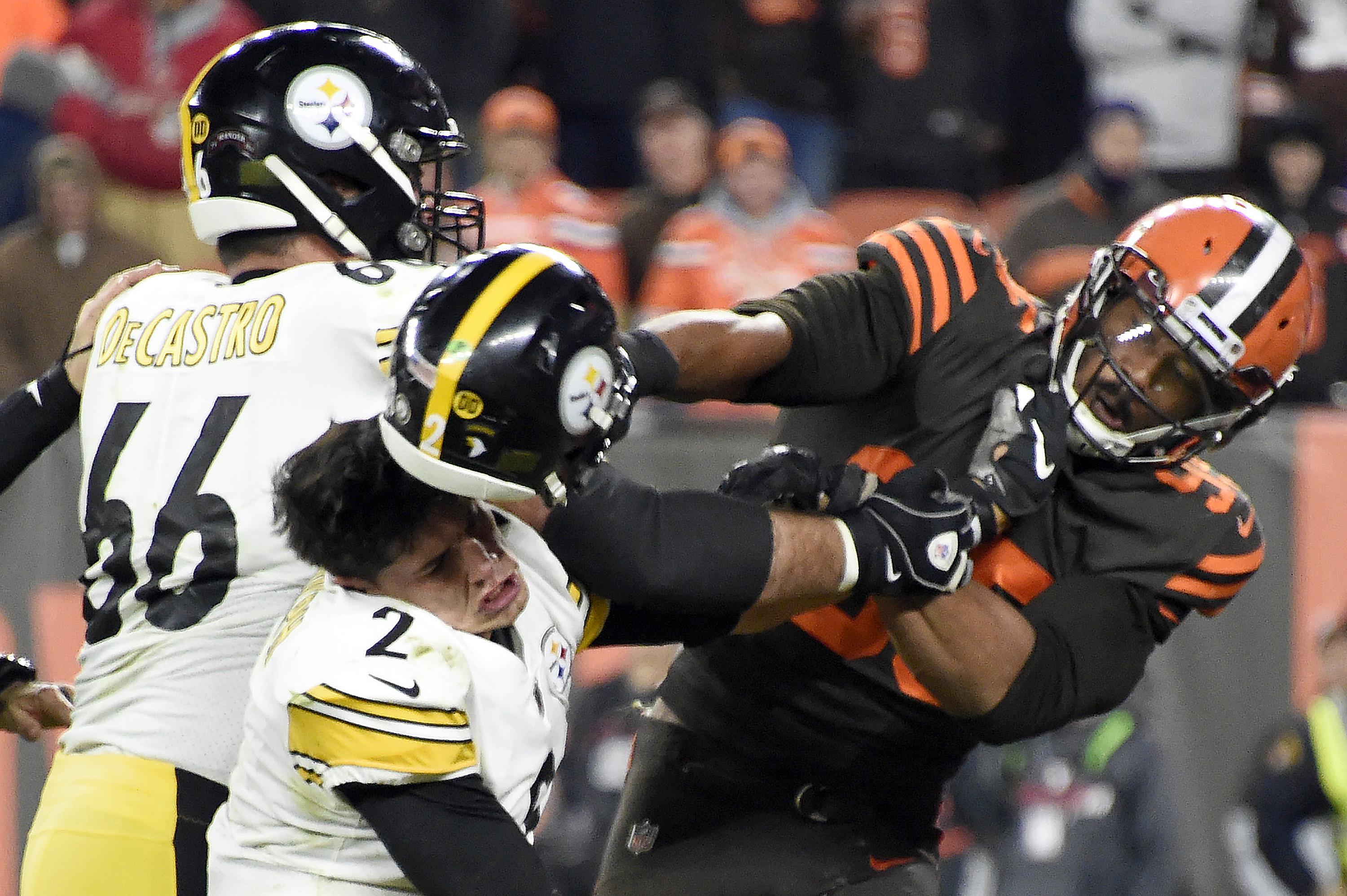 myles garrett steelers helmet