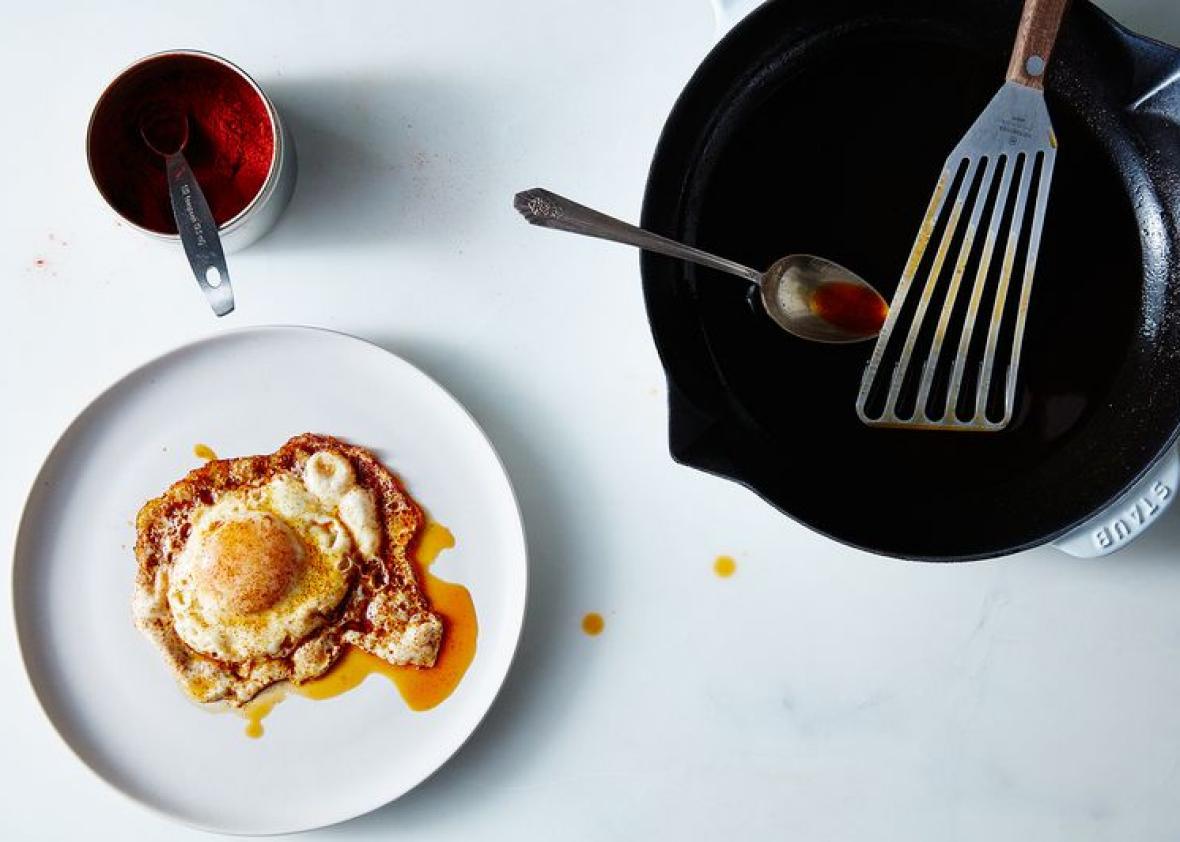 Fried eggs, with a genius little upgrade.