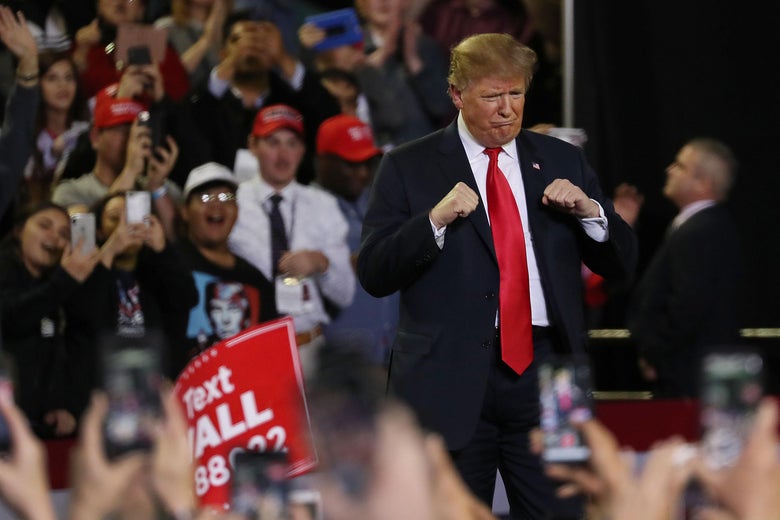 President Trump attends a rally at the El Paso County Coliseum on February 11, 2019 in El Paso, Texas. 