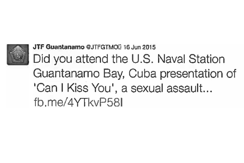 A since-deleted tweet about a sexual assault seminar that the author printed out in August 2016.