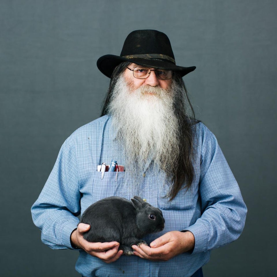 Katya Rezvaya’s “Oh My Rabbits” photographs prize rabbits and their owners.