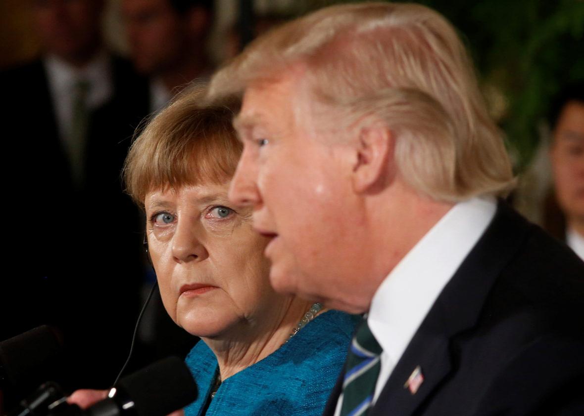 Germany's Chancellor Angela Merkel and U.S. President Donald Trump