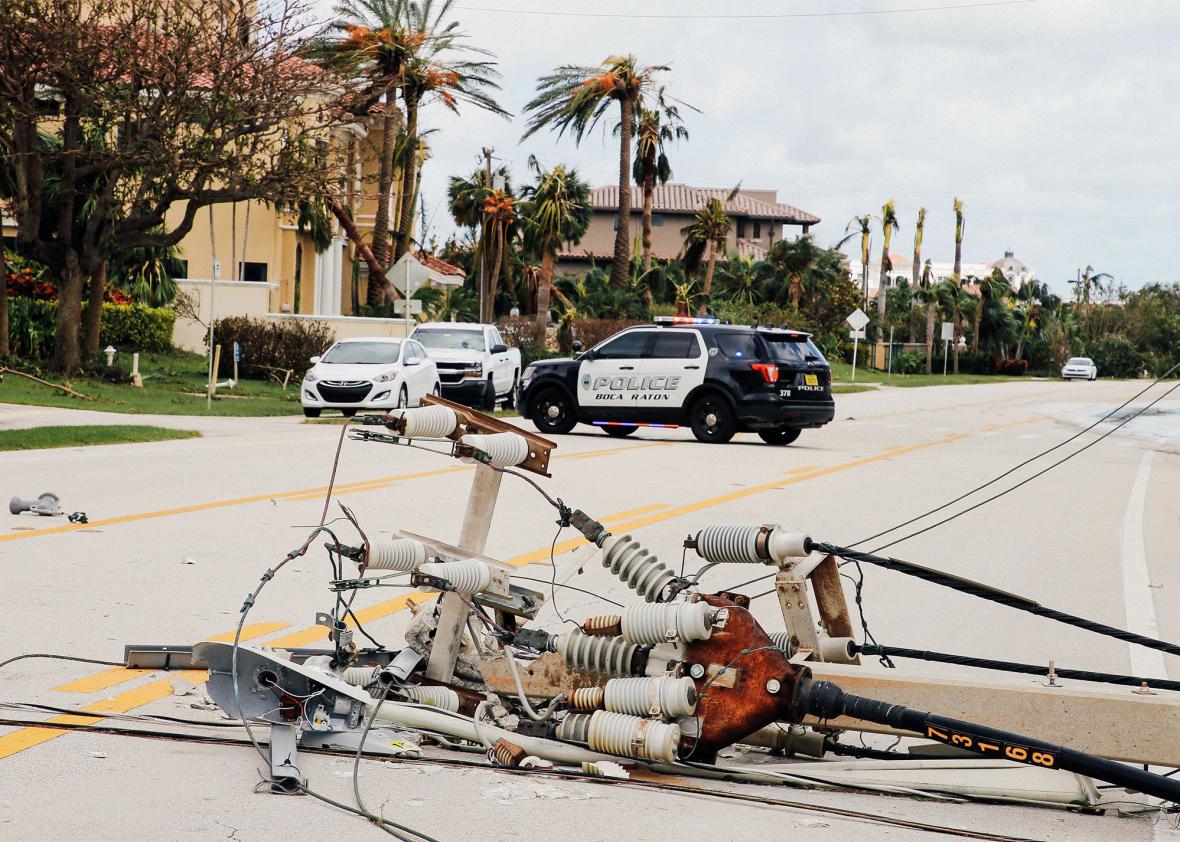 Hurricane Irma downed power line Florida