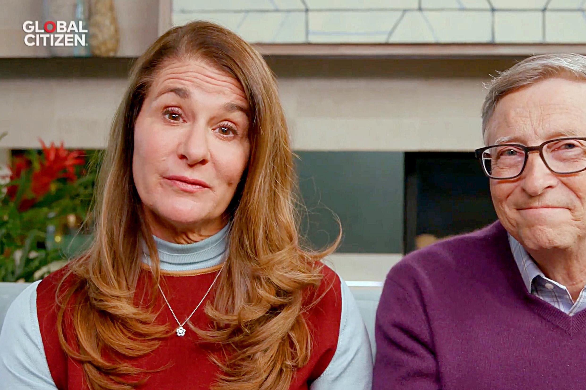 In this screengrab, Melinda Gates and Bill Gates speak during "One World: Together At Home" presented by Global Citizen on April, 18, 2020.