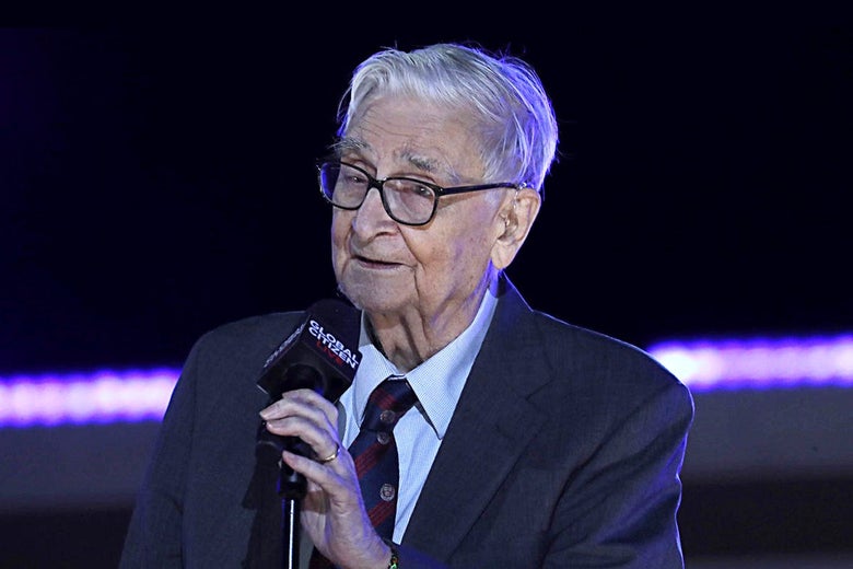 A gentleman with white hair and glasses (Edward O. Wilson) speaks onstage during Global Citizen Live, New York on September 25, 2021.