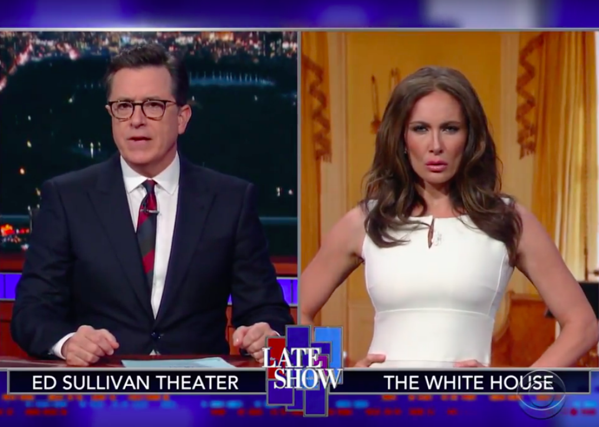 Laura Benantis Melania Trump Returns To The Late Show 