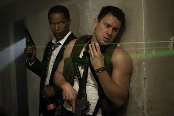 Jamie Foxx and Channing Tatum in White House Down.