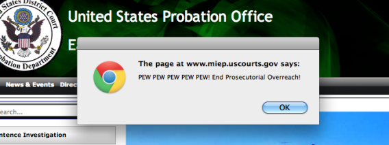 Probation Office hacked website