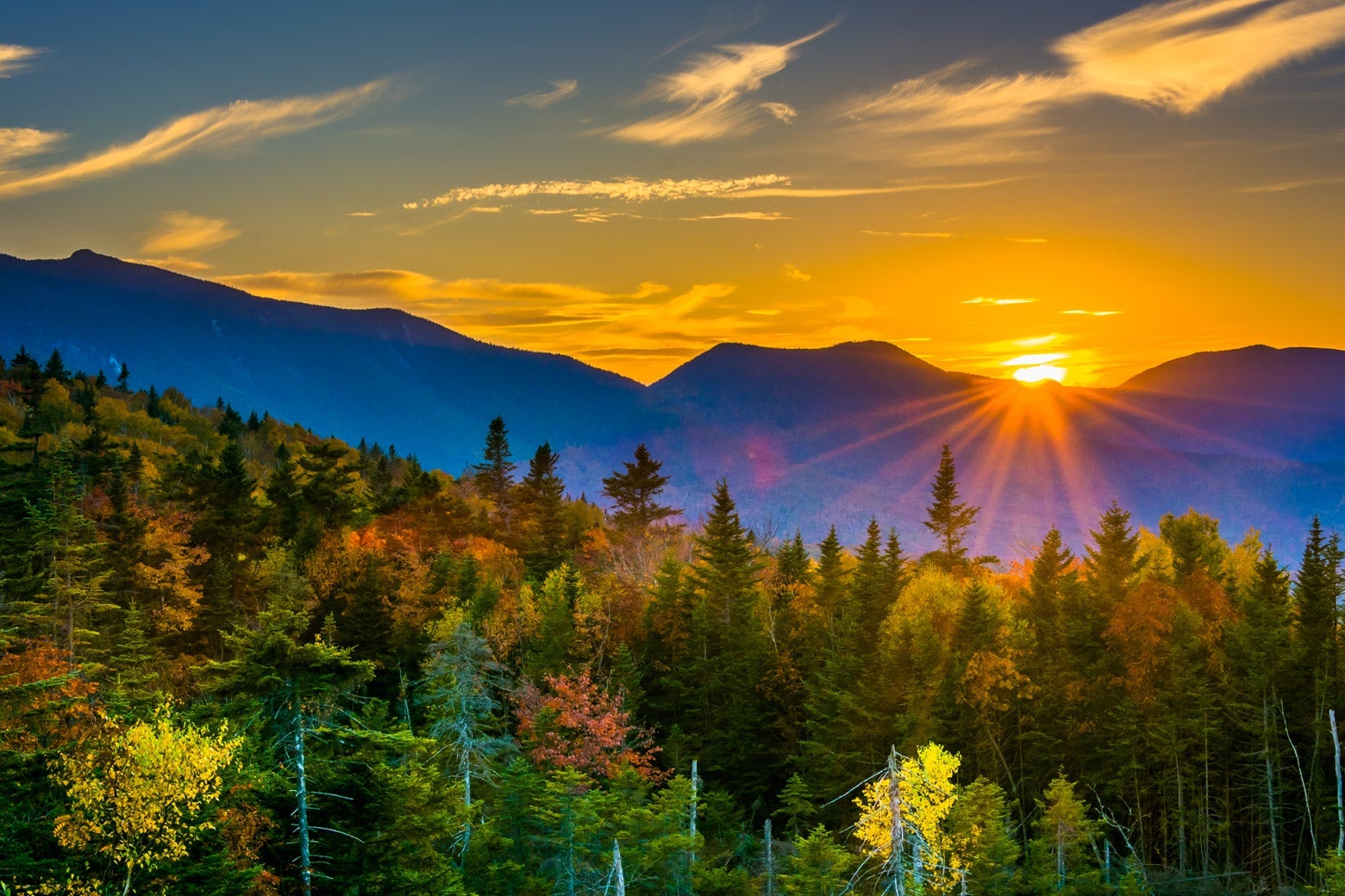 New Hampshire forest and mountain