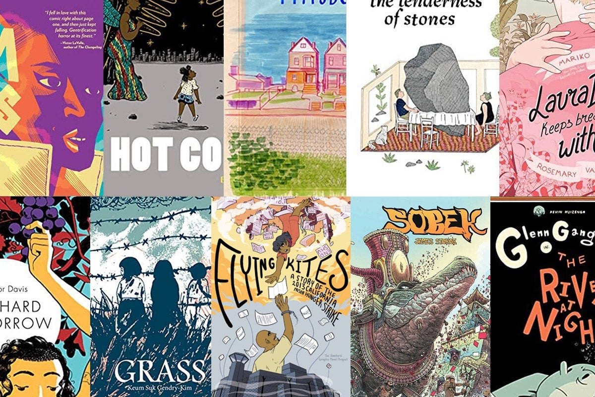 The 10 book covers of the 10 nominated books.