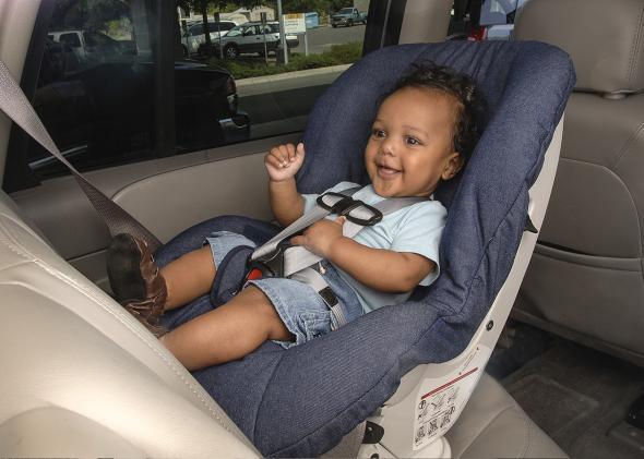 Child in a rear-facing seat, May 24, 2007.