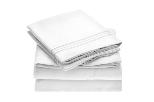 White Mellanni sheet set.