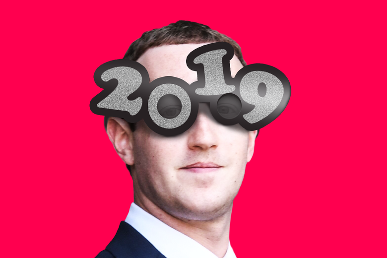 Mark Zuckerberg celebrating 2019 like a nerd