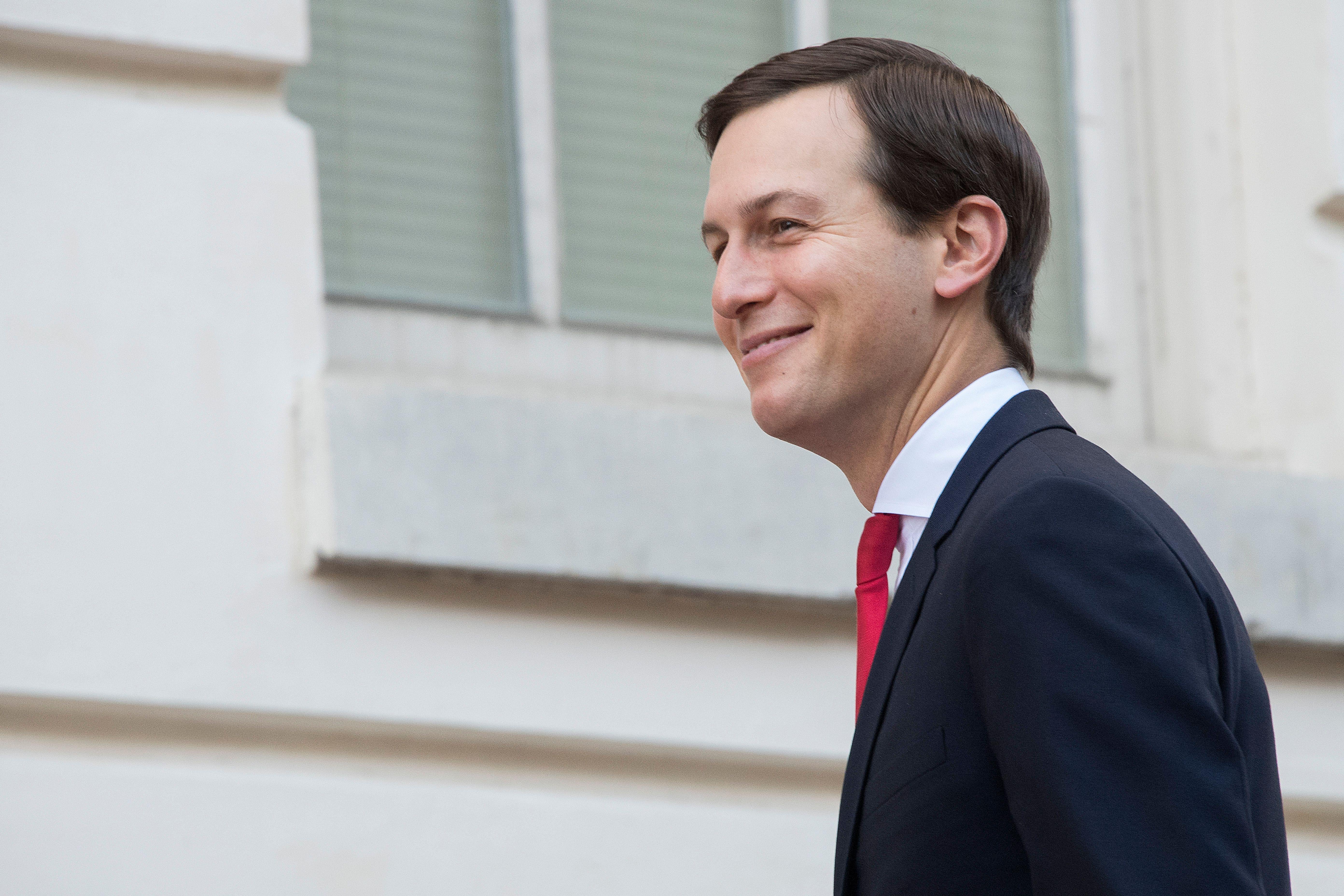 Jared Kushner walking into a meeting in Washington, D.C.